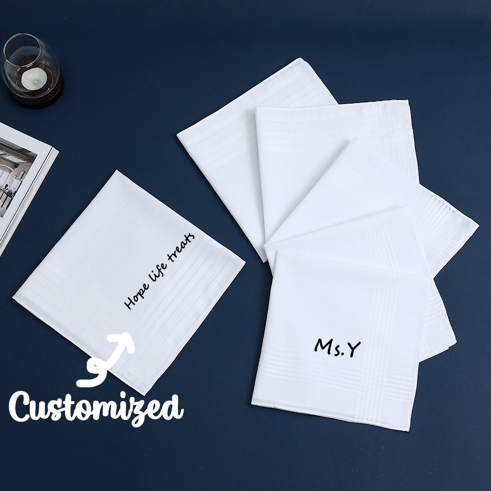 Handkerchief Cotton Men - Personalisiertes Baumwolltaschentuch mit individuellem Text, personalisiertem