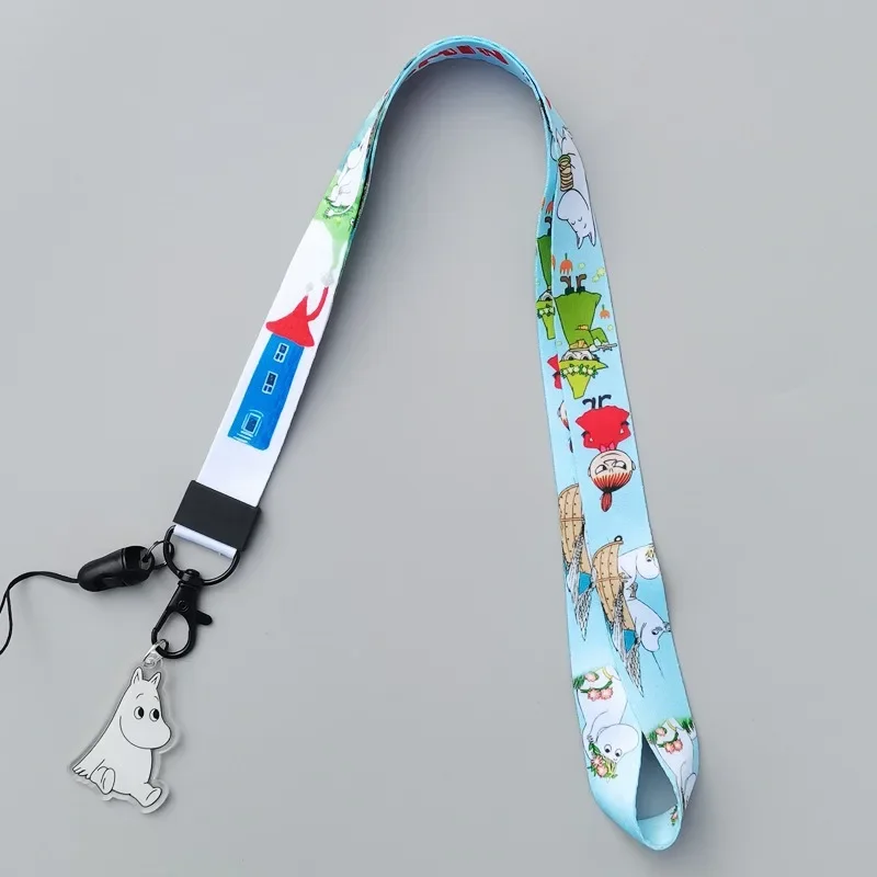 Lanyard Badge Holder - M-Moomins Niedlicher Cartoon-Stil Handy-Halsband, breiter, flach