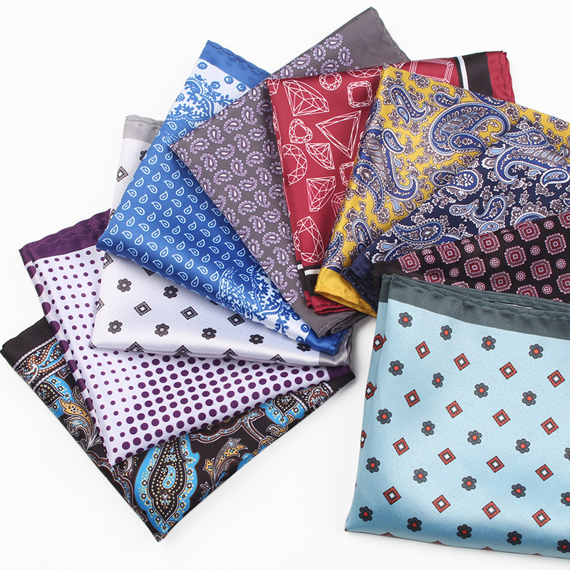Pocket Square Set - Herren Taschentuch für Paisley Kunstseide Schal