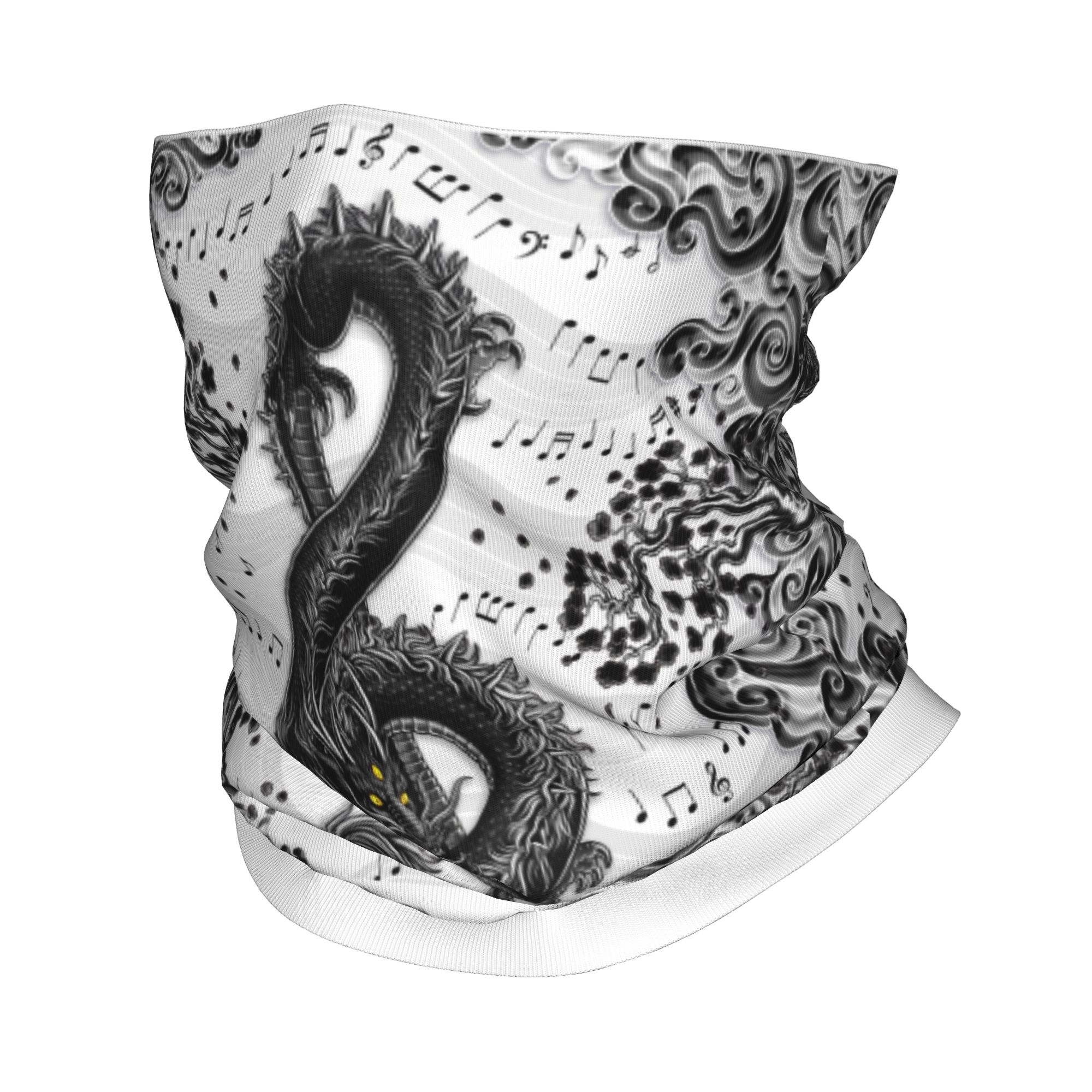 Neck Warmer Tube - Benutzerdefiniertes Kopftuch mit Violinschlüssel-Musikdrachen-Motiv, Winter-Kopftuch, Nackenwärmer