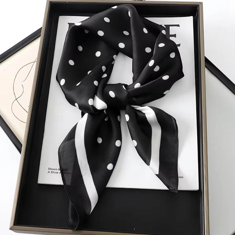 Silk Neck Scarf - Luxus Dame Haar Dot Schal Weibliche